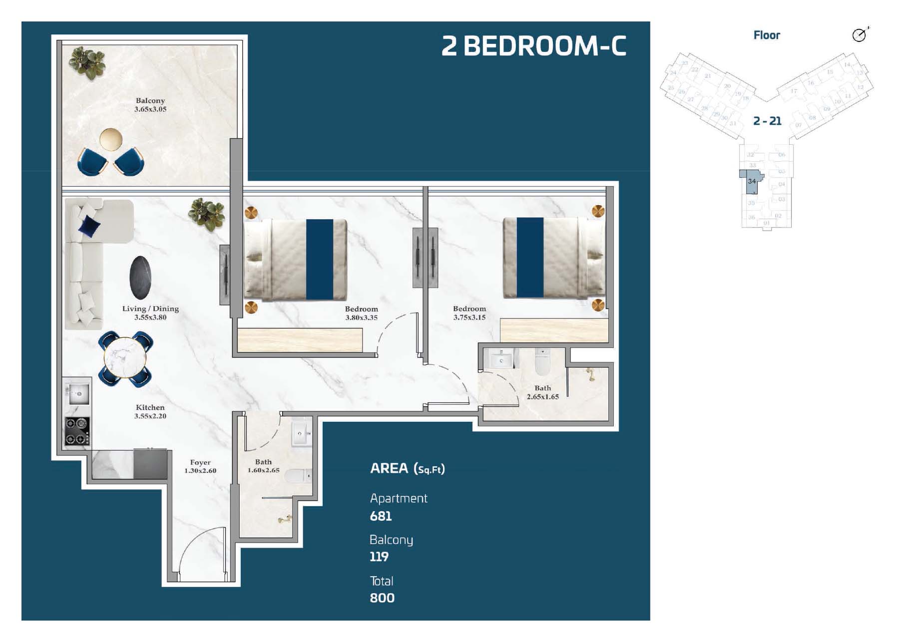 2 Bedroom
